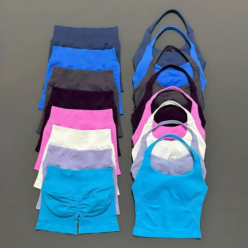 Seamless Yoga Shorts Set
