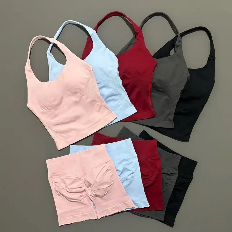 Seamless Yoga Shorts Set