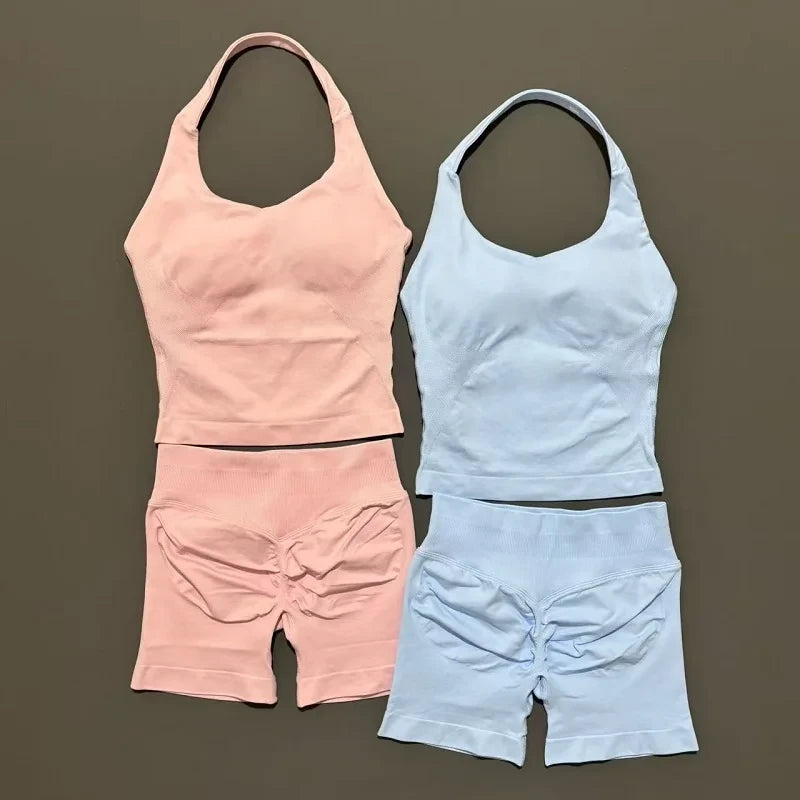 Seamless Yoga Shorts Set