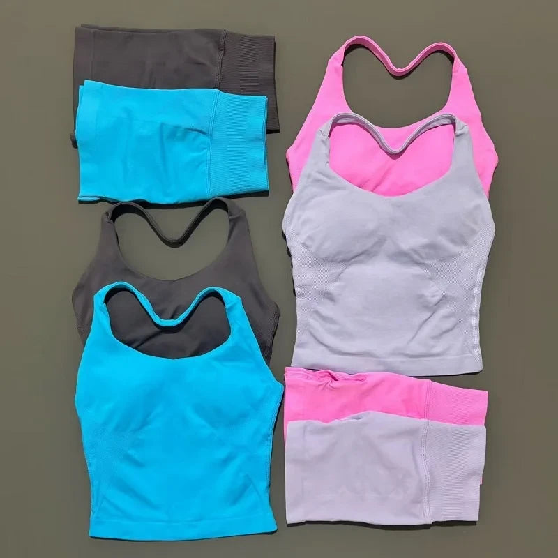 Seamless Yoga Shorts Set