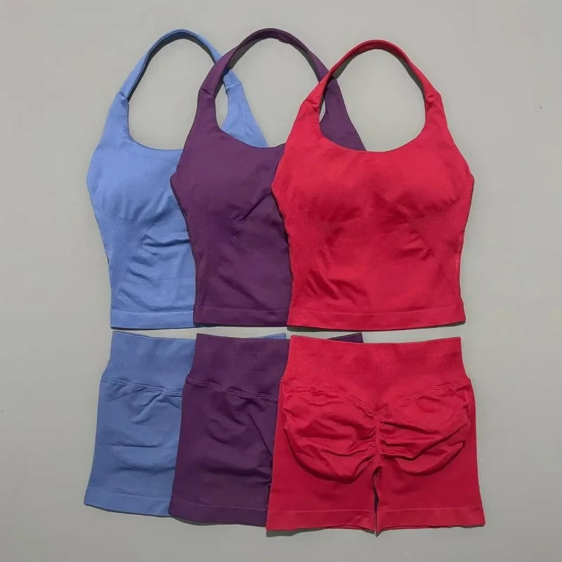 Seamless Yoga Shorts Set