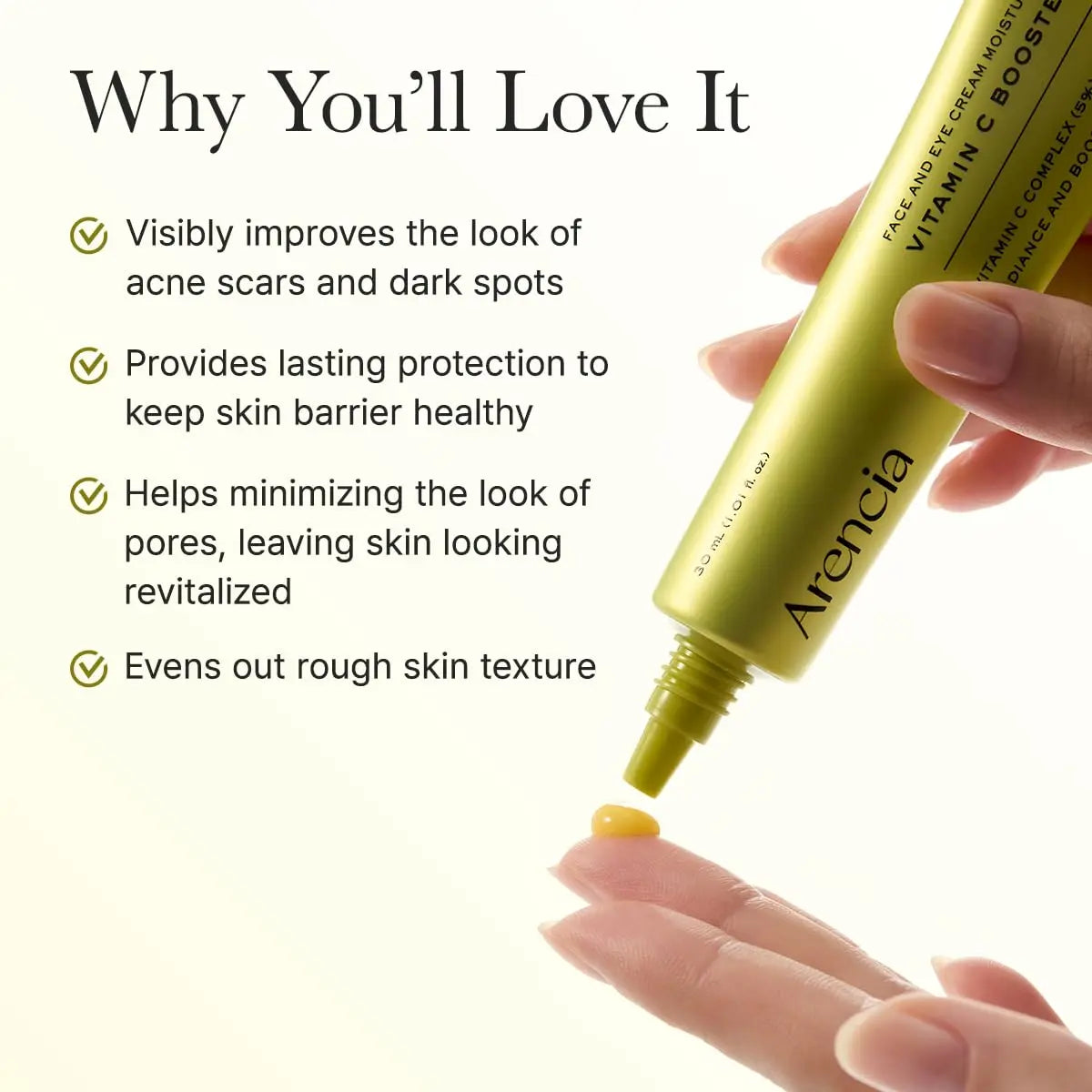 Korean Skincare Vitamin C Booster Shot Serum - Targets Post Acne Marks, Hyperpigmentation, & Dull Complexion