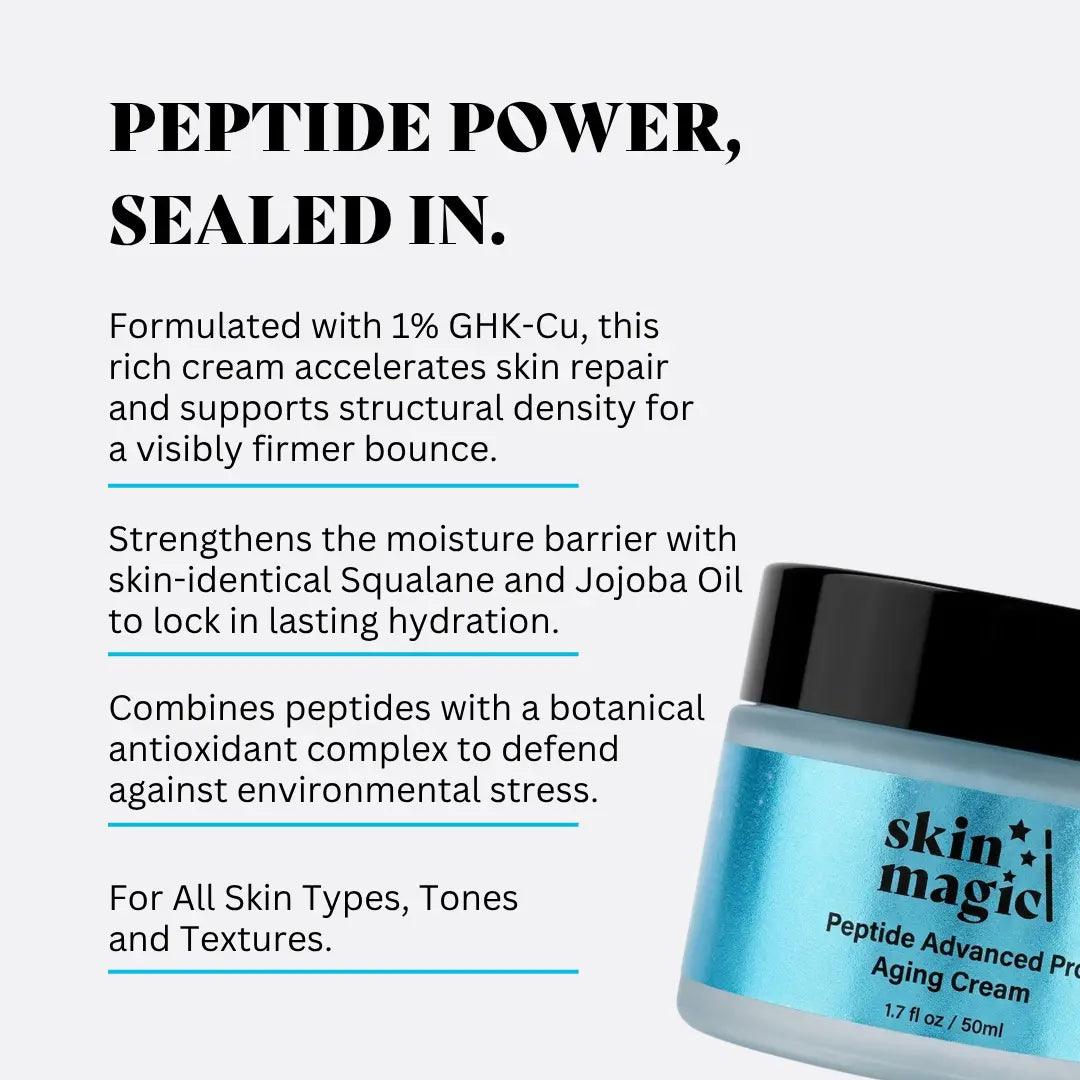 Skin Magic Peptide Face Moisturizer for Mature Skin - GHK-Cu & Argireline, Snowcap Mushroom Extract