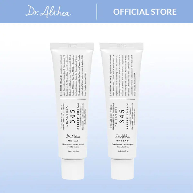Dr.Althea 345 Relief Cream - Daily Face Moisturizer, Blemish Relief Care, Soothing Recovery, Vegan Korean Skincare
